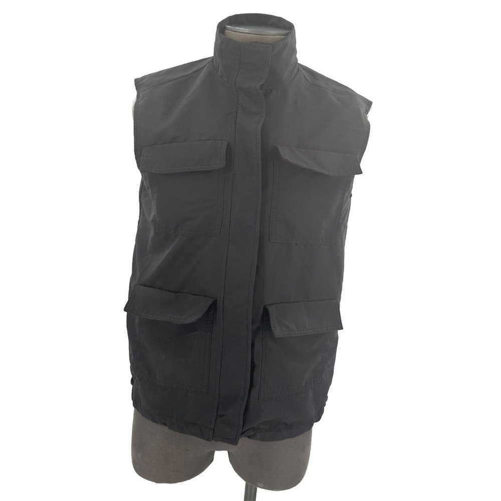 H&M Divided Men's Vest Zipper Front Gray Lined Pockets Polyester XS